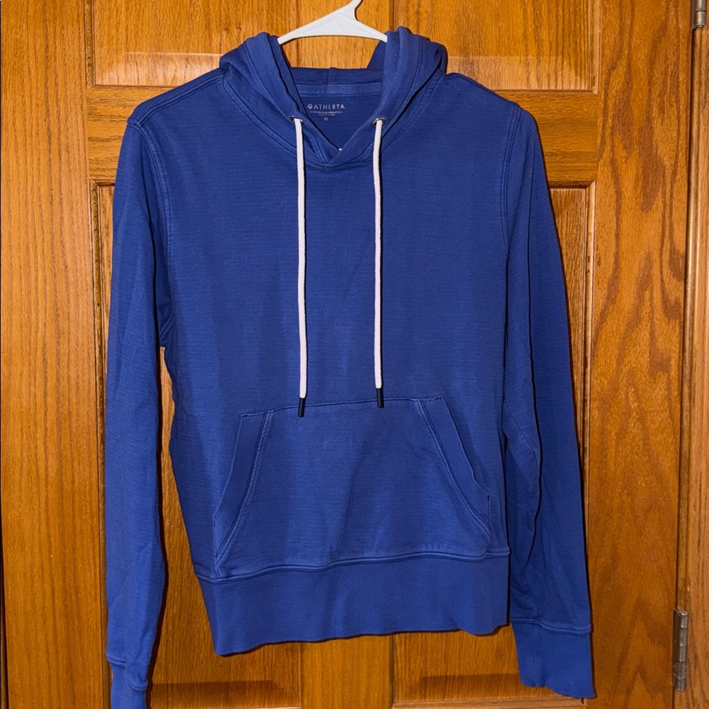 Athleta Blue Hooded Sundown Sweatshirt